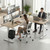 farexon 63x55 Inch L Shaped Standing Desk, Electric Adjustable Height Stand Up Desk, Corner sit Stand Desk with 39x18 in Mouse Pad, Hook, Home Office Writing Gaming Computer Workstation, Oak Grey