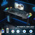 Gaming Standing Desk with LED Lights & Host Shelf, 55" x 24" Gaming Table with Music Sensing APP Control, Underdesk Cable Storage Electric Standing Desk, Black Carbon Fiber PC Table for Home Office