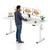 SANODESK Electric Standing Desk, 79 x 32'' Height Adjustable Sit Stand Desk with Large Splice Board Desktop Ergonomic Memory Presets Computer Workstations for Home Office, White Frame/White Top