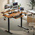 Acrolix 59 Inch L Shaped Standing Desk with Shelves and Keyboard, Electric Corner Standing Desk Adjustable Height, Sit Stand Computer Table with Reversiable Splice Board，Rustic Brown