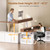 SEDETA L Shaped Electric Standing Desk, 63 inch Gaming Computer Desk with Storage Shelves and LED Lights, Height Adjustable Office Desk with Power Outlet and Pegboard, Brown Desktop