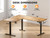 WALKINGDESK 63X55 Inches Reversible L Shaped Standing Desk Height Adjustable with Cup Holder, Electric Corner Computer Desk, Sit Stand up Home Office Desk, Ergonomic Gaming Desk, Rustic Brown