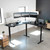 VIVO Electric Height Adjustable 71 x 71 inch Curved Corner Stand Up Desk, Black Table Top, Black Frame, Memory Controller, L-Shaped Workstation, E3C Series, DESK-KIT-E3CB2