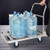Foldable Heavy-Duty Push Hand Cart - Durable Stainless Steel Flatbed Trolley with Hollow Out Platform for Easy Moving, Transporting Bags & Goods - Versatile Dolly Cart