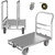 Foldable Panel Push Cart Dolly,2IN1 Steel Plate Platform Truck,36"×24" Heavy Duty Moving Hand Truck Flatbed Cart,2200LBS Capacity with 6.5'' Swivel Wheels,Detachable Fence 1Front and 2Side Handles