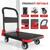 XC-STC Heavy Duty Foldable Push Cart Dolly - Mobile Platform Truck with 360°Swivel Wheels, 35.4" L x 23.6" W, Large Reinforced Folding Hand Trolley for Moving,Black.
