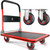 Push Cart Dolly by Wellmax, Moving Platform Hand Truck, Foldable for Easy Storage and 360 Degree Swivel Wheels with 660lb Weight Capacity, Red Color