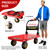 Hand Cart Dolly, Push Cart with 360 Swivel 5'' Wheels, 1200LBS Capacity, Dolly Cart with Wheels Warehouse Cart for Groceries, Garage, Warehouse - Red