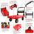 Hand Cart Dolly, Push Cart with 360 Swivel 5'' Wheels, 1200LBS Capacity, Dolly Cart with Wheels Warehouse Cart for Groceries, Garage, Warehouse - Red