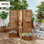 Outsunny Freestanding Outdoor Privacy Screen, 4 Self-Draining Planters/Raised Garden Beds, 3 Hinged Panels for Hot Tub, Patio, Backyard, Deck, Natural
