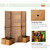 Outsunny Freestanding Outdoor Privacy Screen, 4 Self-Draining Planters/Raised Garden Beds, 3 Hinged Panels for Hot Tub, Patio, Backyard, Deck, Natural