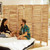 Room Dividers and Folding Privacy Screens, Wood Louvered Separators Divider Wall for Home Office Bedroom - 6 Panels, 67 * 90inch (Wood)