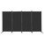 MAYOLIAH 4 Panel Room Divider 6ft Tall Freestanding Privacy Screen 136'' W Portable Office Partition w/Flat Base, Black