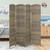 HOMCOM Room Divider, 6 Ft 4 Panel Folding Privacy Screen, Hand-Woven PP Wall Partition with Pine Wood Frame, Freestanding Room Separator for Bedroom, Home Office, No Assembly, Dark Rustic Oak