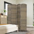 HOMCOM Room Divider, 6 Ft 4 Panel Folding Privacy Screen, Hand-Woven PP Wall Partition with Pine Wood Frame, Freestanding Room Separator for Bedroom, Home Office, No Assembly, Dark Rustic Oak