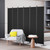C-Hopetree 6 Panels Room Divider, 6 Ft Tall Indoor Folding Privacy Screen, Portable Partition Separator, Freestanding Separation Temporary Wall for Office, Bedroom, 120" W X 71" H, Black