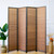 Furnnylane 4 Panel Bamboo Room Divider - 5.6 ft Tall Folding Privacy Screen for Room Separation, Natural Brown Freestanding Partition Wall for Home Office (67" H x 61.4" W)