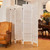 Room Dividers and Folding Privacy Screens, Wood Louvered Separators Divider Wall for Home Office Bedroom - 8 Panels (White-Washed)