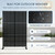 Kozyard Metal Privacy Screen 74" H x 47.2" W Decorative Outdoor Divider with Stand Panels Freestanding Screen Set for Deck Patio Balcony Garden Outdoor&Indoor(Black/Horizontal Slat)