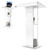 Easilywinlife 45.3IN Acrylic Podium Lectern, Pulpit for Churches with Double Shelves, Modern Plexiglass Pulpits Lectern with Cross Design for Classroom, Conference, Wedding and More