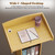 Qriocioa Podium Stand with Metal Wheels Wooden Lectern Podium Stand Portable Pulpit Standing with Storage Mobile Reception Podiums Desk for Church Office School Conference Restaurant Meeting,Oak