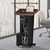 Suuiwau Mobile Podium Stand with Metal Wheels, Wooden Pulpit with 15° Tilted Desktop and Storage Cabinet, Built-in Cable Hole Lectern Desk for Office Classroom Lecture Restaurant Church Presentations