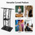 HIFMGHE Curved Podium Stand, Metal Black Pulpit Lectern for Speeches Churches, 47inch Portable Pulpit Podium with Cup Holder and Book Stopper for Schools Meeting Rooms Wedding Concert