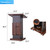 Npeeson Portable Podium Stand Mobile Lectern with Locking Wheels and Adjustable Microphone Stand, Conference Room Wooden Podium Table, Reception Podium Desk for Auditorium Classroom (Brown)