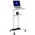 VIVO Mobile 24 x 16 inch Lectern Podium, Height Adjustable Steel Rolling Laptop Cart on Wheels, White, CART-V03W