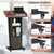 Baoz 15° Tilted Podium Stand with Storage & Lockable Wheels, Wooden Lectern with Adjustable Shelf, Mobile Portable Pulpit for Classroom, Church, Office (Black Brown)