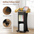 Podium Stand with Metal Wheels Wooden Teacher Lectern Portable Pulpit Standing with Drawer and Adjustable Shelf Mobile Rolling Reception Podiums for Church Office Classroom Lecture Meeting,Black+Oak