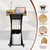 Podium Stand with Metal Wheels Wooden Teacher Lectern Portable Pulpit Standing with Drawer and Adjustable Shelf Mobile Rolling Reception Podiums for Church Office Classroom Lecture Meeting,Black+Oak