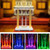 Mecpramy Church Pulpit, Acrylic Pulpit with Wheels,Led Church Podium with Rollers& Vertical Reading Platform,Golden Pattern Design,46”Transparent Lecterns for Churches Entrance,Classroom