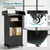 Qriocioa Podium Stand with Metal Wheels Wooden Lectern Podium Stand Portable Pulpit Standing with Storage Mobile Reception Podiums Desk for Church Office School Conference Restaurant Meeting, Black
