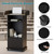 Qriocioa Podium Stand with Metal Wheels Wooden Lectern Podium Stand Portable Pulpit Standing with Storage Mobile Reception Podiums Desk for Church Office School Conference Restaurant Meeting, Black