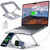 Meifigno Laptop Stand for Desk with Wireless Charging Station Base, Foldable Aluminum MacBook Stand with MagSafe Charger for iPhone/iWatch/AirPods, 30W USB-C Charging for All Laptop, with 65W Adapter