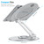 OMOTON Adjustable Laptop Stand with 360 Rotating Base, Ergonomic Laptop Riser for Collaborative Work, Dual Rotary Shaft Fully Foldable for Easy Storage, Fits All Laptops up to 16 inches, Silver