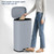 Arlopu 8/13.2 Gallon Step Trash Can, Stainless Steel Garbage Bin, Soft-Close Rubbish Bin with Removable Plastic Inner Bucket, Fingerprint-Proof, Lid Dustbin, Suit for Kitchen Home (Haze Blue, 30L)