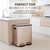 SIMPLI-Magic 60L / 16 Gallon Dual Compartment Kitchen Trash Can - Hands-Free Step Pedal, Soft-Close Lid, Stainless Steel Recycling Bin with Odor Control (30L + 30L)