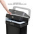Clorox 13 Gallon Trash Can - 50L Slim Open Top Garbage Bin for Commercial Spaces, Kitchen, Office - Narrow Rectangular Black Stainless Steel Body with Hinged Rim Protection