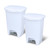 Glad 13 Gallon Trash Can with Clorox Odor Protection, 2 Pack | Plastic Kitchen Waste Bin | Hands Free with Step On Foot Pedal and Garbage Bag Rings, White