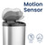 Ninestars 13 Gallon Oval Automatic Trash Can, 50L Touchless Motion Sensor Garbage Can with Odor-Sealing Lid & One-Touch Manual Mode, Silver Stainless Steel, Black Trim