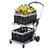Collapsible Shopping Cart on Wheels, Folding Shopping Cart with 360° Swivel Wheels, Multi Use Utility Cart Adjustable Portable Trolley, Used for Picnic, Supermarket, Gray