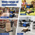 Collapsible Shopping Cart with 2 Bins Grocery Cart on Wheels Multi Use Two Tier Folding Cart for Farmers Market,Kitchen,Grocery Shop