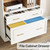 Tribesigns 5-Shelf Bookcase with File Cabinet Drawer, 72" Tall Bookshelf, Modern Free-Standing Wood Bookcase, Large Open Display Storage Book Shelf for Living Room (1, White)