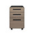 Laura Davidson Furniture Stockpile 3 Drawer File Cabinet with Lock - Under Office Desk Metal Filing Cabinet, Legal/Letter File Folders, Wheels and Stationary Feet, Pre-Assembled, Black/Wood