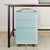 Aurora Mobile File Cabinet 3-Drawer Metal with Lock Key Sliding Drawer, White/Aqua Blue, Fully Assembled, Ready to Use
