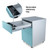 Aurora Mobile File Cabinet 3-Drawer Metal with Lock Key Sliding Drawer, White/Aqua Blue, Fully Assembled, Ready to Use