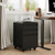 Dripex 3 Drawer Black File Cabinet, Mobile Under Desk Storage File Cabinet with Lock on Wheels, Letter/Legal Size,Fully Assembled, Small Short Vertical Metal Rolling Filing Cabinets for Home Office