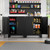 GAIOUS Black Metal File Cabinet with Lock (Two Units), Steel Storage Cabient with 2 Doors and 2 Adjustable Shelves, Multifunctional Locked Cabinet for Home/Office/Garage/Tool Room, Accent Furniture